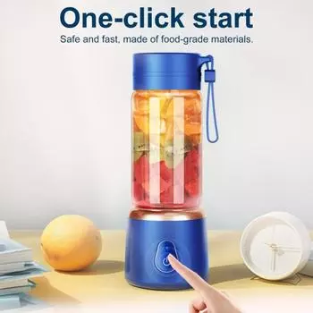 Мини-соковыжималка для фруктов с лезвиями из нержавеющей стали, большой емкости, без BPA, перезаряжаемый, легко моющийся, беспроводной блендер, электрический миксер A розовый