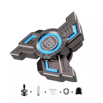 Мини-спиннеры Typhoon со светящимся, прочным высокоскоростным бесшумным подшипником, спиннер для пальцев, снятие стресса, подарки для взрослых и детей 5x5x1.6cm синий