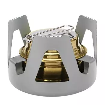 Мини-спиртовая плита из латунного алюминиевого сплава, безопасная, ветрозащитная, портативная, широко используемая мини-печь для походов