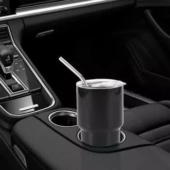 Мини-стакан на 2 унции с соломенной крышкой, стаканы для сублимации из нержавеющей стали, чашки с двойными стенками и вакуумной изоляцией для коктейлей, соков, кофе чёрный