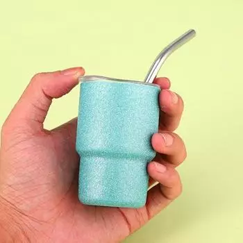 Мини-стакан S с крышкой пищевой герметичный термостойкий стакан из нержавеющей стали с изоляцией соломенная чашка для воды кофейная кружка серебряный