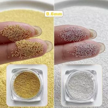 Мини-стальной шарик 0,4-1,5 мм, металлические микро-икры, сплав для дизайна ногтей, ювелирные изделия, аксессуары для маникюра, украшения «сделай сам»