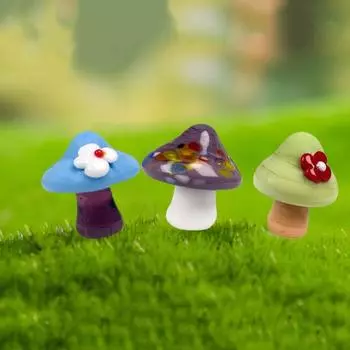 Мини-статуэтка гриба из смолы, крошечная фигурка гриба, поддельный миниатюрный гриб, микроландшафт для декора сада фей, аксессуары для террариума A