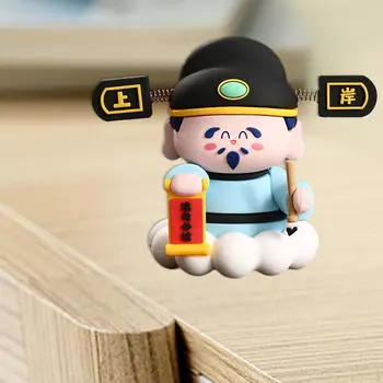 Мини-статуэтка, миниатюрная фигурка, художественное ремесленное украшение, декоративная мультяшная статуя, украшение для рабочего стола синий