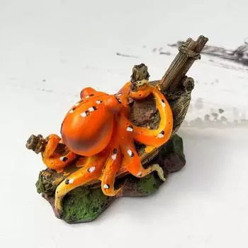 Мини-статуэтка с украшениями в виде осьминога, креативная миниатюрная статуэтка, искусственная раковина, лодка, осьминог, столешница Octopus