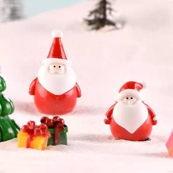 Мини-статуэтка Санта-Клауса из смолы, снеговика, микромодель ландшафта, миниатюрная садовая статуэтка, украшения для дома на Новый год A3