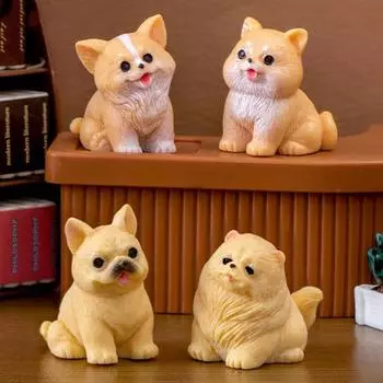 Мини-статуэтка собаки из смолы, модель микро-пейзажа, украшение для автомобиля, дома, настольные украшения