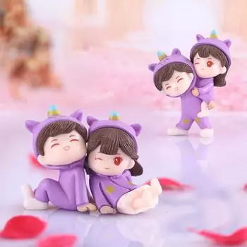 Мини-статуэтки для пар, микропейзаж, миниатюры своими руками, пластиковые поделки, сад