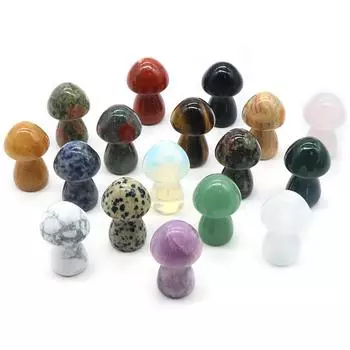 мини-статуя из натурального камня, хрустальный грибной орнамент, украшение для лечебной комнаты, домашний декор, небольшая мебель, ювелирные изделия, аксессуары для рукоделия 35x22 мм 4Pcs/35x22mm