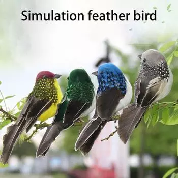 Мини-статуя птицы, похожая на настоящую, полезное моделирование, украшение газона зелёный