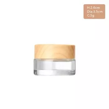 Мини-стеклянная банка для косметики, подкладка под наполнение, крышка под дерево, флакон, крем для лица, помада, контейнер для хранения, глазурь, многоразовый 5g прозрачный