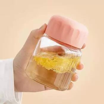 Мини стеклянная бутылка для воды 300 мл мини-кофейный сок молоко чай чашки со шкалой портативные для детей многоразовые питьевые зелёный