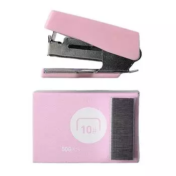 Мини-степлер Портативный Креативный Офисный Настольный Степлер Набор со Скобами для Офиса Школы Розовый розовый