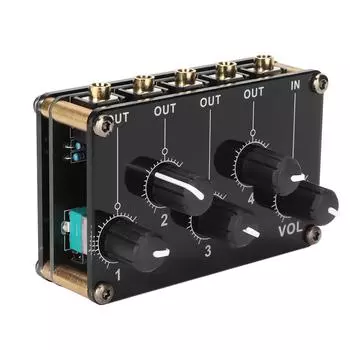 Мини стерео 4-канальный линейный микшер с низким уровнем шума профессиональный 4-канальный пассивный микшер для микширования