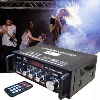 Мини-стереоусилитель G20, 2.0 канала, отличное FM-радио, HIFI EU Plug чёрный