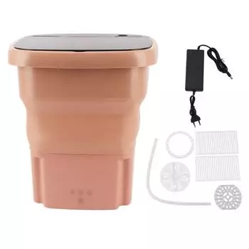 Мини-стиральная машина многофункциональная складная эффективная функция дегидратации портативная стиральная машина 100-240 В EU Plug розовый