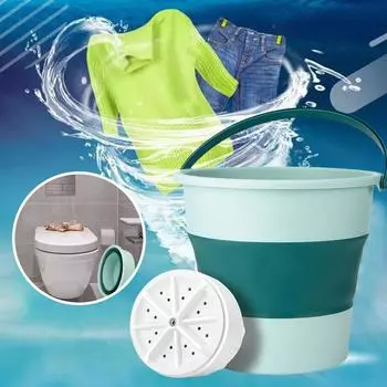 Мини-стиральная машина, складная ванна для стирки, USB-портативная стиральная машина, новая Ultrasonic C4Z6 blue&green-One-size