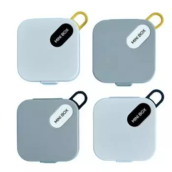 Mini Storage Box Sealed Earplugs Box Jewelry Beads Hairpin Organizer Box Flip Box Home Travel grey box with black hook