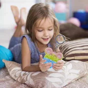 Мини-стрессовая офисная игрушка для детей с аутизмом и взрослых, праздничная игрушка, брелок для ключей разноцветный