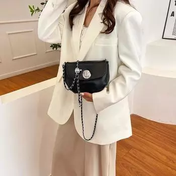 Мини-сумка через плечо для женщин, однотонная дизайнерская кожаная сумка через плечо с клапаном из искусственной кожи, женская мода