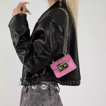 Мини-сумка через плечо из искусственной кожи, маленькая квадратная сумка, симпатичная женская сумка-помада чёрный