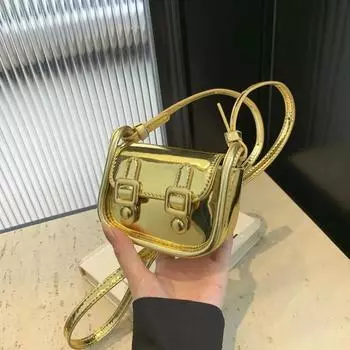 Мини-сумка через плечо из искусственной кожи для женщин, элегантная однотонная сумка через плечо с прошивкой