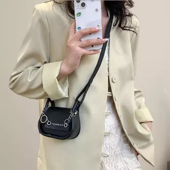 Мини-сумка через плечо, подарок на День святого Валентина, сумки-седла чёрный