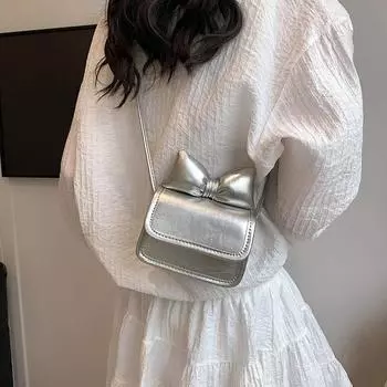 Мини-сумка через плечо с бантом, модная сумка из искусственной кожи для хранения помады, модные сумки-мессенджеры, изысканные кошельки чёрный