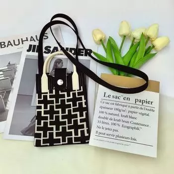 Мини-сумка через плечо, симпатичная сумка для мобильного телефона, студенческая сумка-мессенджер, вязаная сумочка, держатель для ключей, помада, мешочек