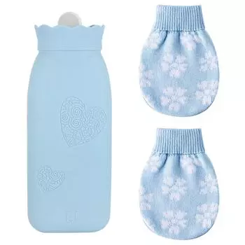 Мини-сумка для грелки с вязаным чехлом, грелка для рук, тепловая и холодная терапия для домашнего офиса синий