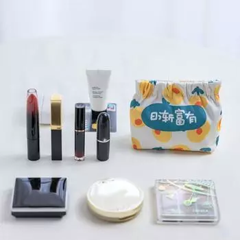 Мини-сумка для хранения фруктов, цветочная помада, косметичка, повседневный самозакрывающийся кошелек для монет для девочек синий