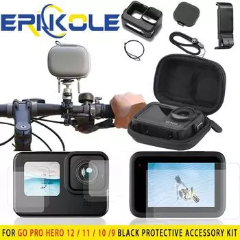 Мини-сумка для хранения Gopro Hero 12 11 10 9 Защитная пленка для экрана Силиконовый защитный чехол для Gopro Hero 12 11 10 9 Аксессуары