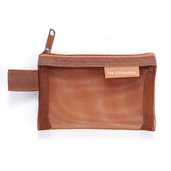 «Мини-сумка для хранения из цветной нейлоновой сетки в стиле ретро — кошелек для монет на молнии в стиле знаменитостей, прозрачный дизайн» 11.58cm