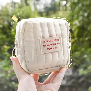 Мини-сумка для кабеля передачи данных, чехол для наушников, портмоне, портативный чехол для хранения наушников бежевый