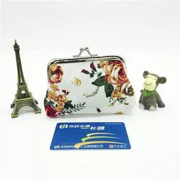 Мини-сумка для мелочи из розового холста, женская тканевая сумка для монет с пряжкой, милый маленький детский кошелек