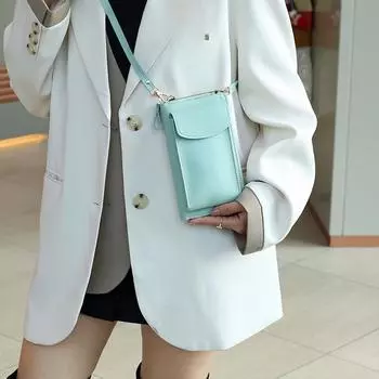 Мини-сумка для мобильного телефона, женская простая и модная вертикальная сумка через плечо для монет красный