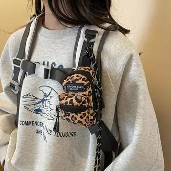 Мини-сумка для женщин, модная и повседневная ткань Оксфорд, леопардовый принт, кулон с зеброй, нулевой кошелек, сумка через плечо в западном стиле