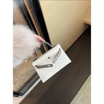 Мини-сумка High-end Feel Bag Versatile Bag второго поколения, многослойная сумка из коровьей кожи через плечо, новая модель 2025 года 19x6x13cm белый