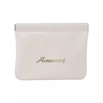 Мини-сумка-косметичка из искусственной кожи, самозакрывающаяся сумка для хранения помады, кошелек для монет в виде листа, женская L белый