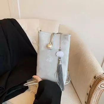 Мини-сумка-мессенджер для мобильного телефона женская 2025 года, модная летняя универсальная сумка для мобильного телефона через плечо белый