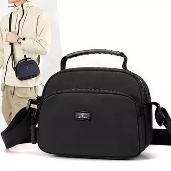 Мини-сумка мужская сумка для мобильного телефона сумка через плечо сумка Оксфорд чёрный