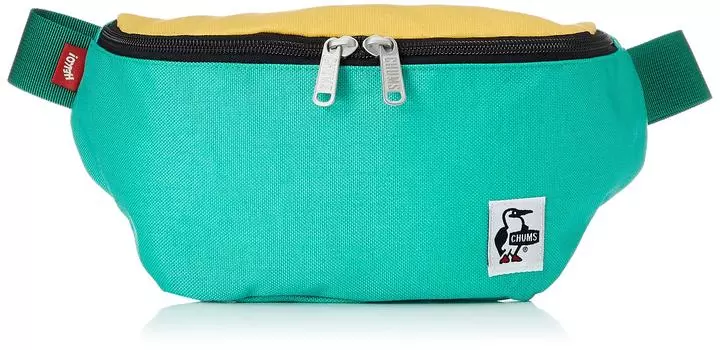 Мини-сумка на пояс из нейлона, желтовато-желтый x аква-зеленый [Chums], мужская CH60-3624