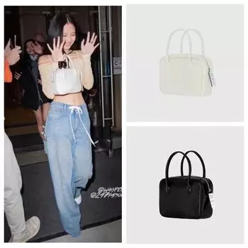 Мини-сумка-подушка через плечо для женщин и девочек в стиле Дженни из искусственной кожи, модная 10x18x27cm чёрный