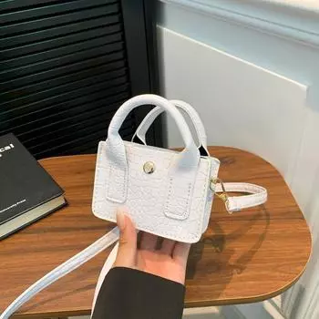 Мини-сумка-помада Niche Design, женская, новинка 2024 года, модная, через плечо, квадратная, с крокодиловым узором, мини-сумка белый