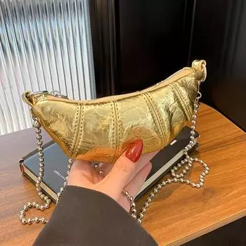 Мини-сумка-пучок через плечо для женщин, маленькая сумка через плечо, мини-сумка в стиле помады, корейская сумка, милая, в форме бычьего рога, летняя мода