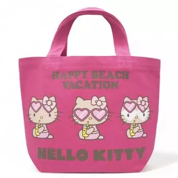 Мини-сумка Sanrio Hello Kitty Сумка-тоут для загара Сумка-тоут для ланча Мини-сумка для серфинга [и солнца] (розовый)