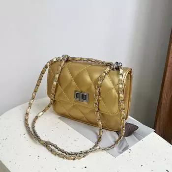 Мини-сумка серебряного цвета, женская, новинка 2025 года, модная, высококачественная, сумка с цепочкой из бриллиантов, на одно плечо, маленькая квадратная сумка через плечо чёрный