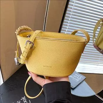 Мини-сумка-ведро Niche Lyche Pattern, женская простая повседневная сумка через плечо, универсальная сумка-мессенджер красный