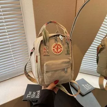 Мини-сумка женская 2025 лето новая сумка для мобильного телефона повседневная на плечо холщовая сумка модная на плечо сумка для поездок на работу Beige