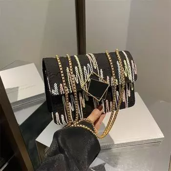 Мини-сумка женская летняя модная сумка-мессенджер 2025 года с цепочкой универсальная квадратная сумка белый